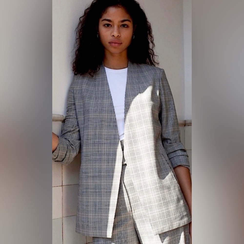 Aritzia Babaton Plaid Power Hip Business Casual Formal Evening Office Blazer 2